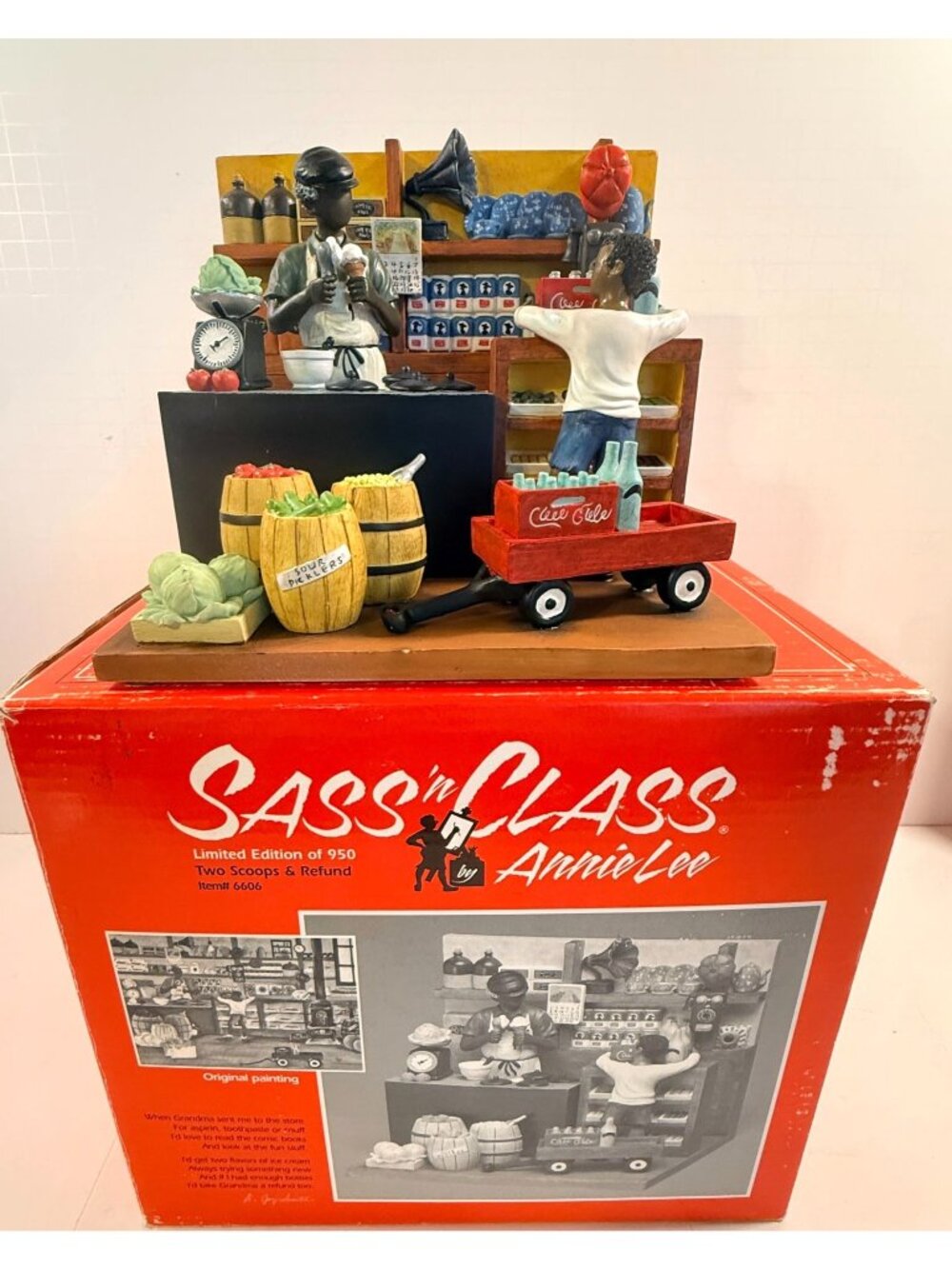 Vintage Annie Lee Two Scoops & Refund Sass n Class African American Figurine 200